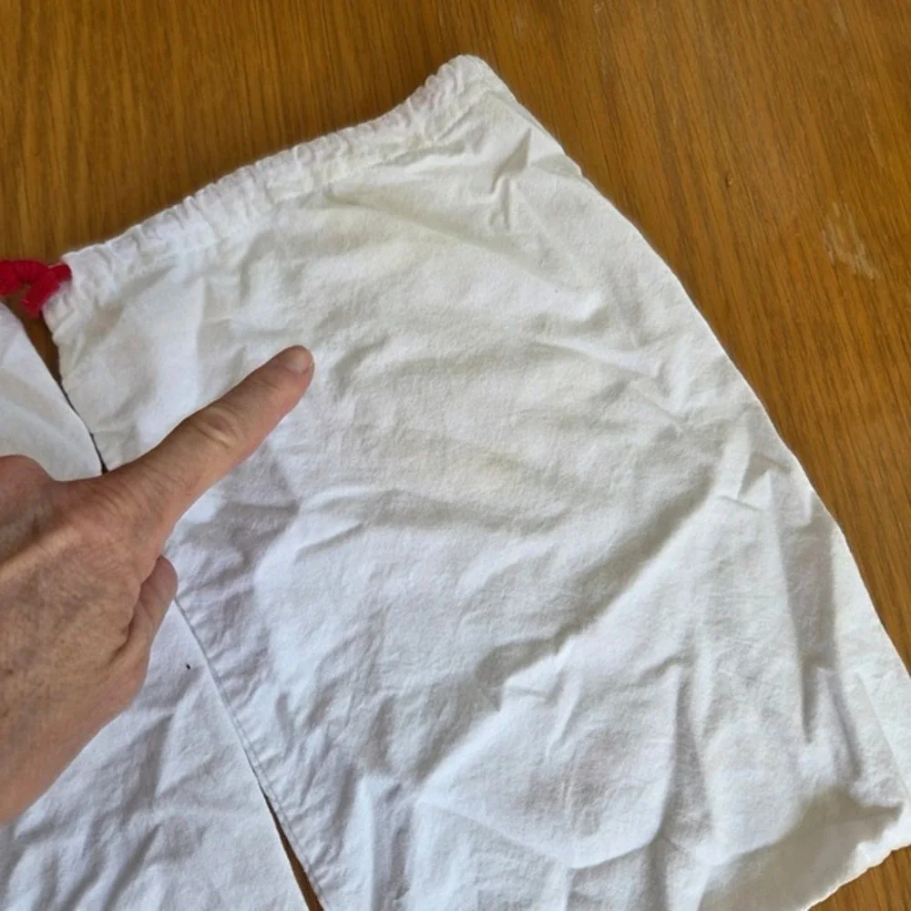 Christian Louboutin Set of 3 White Cotton Shoe Dust Bags‎ Red Logo Drawstring